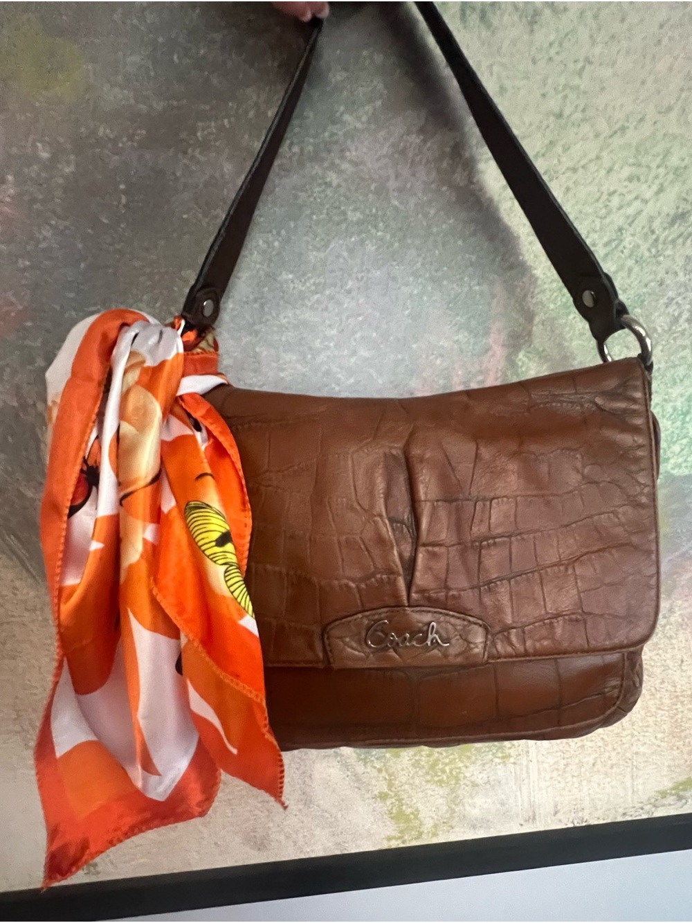 Coach Signature Ashley Shoulder Bag Brown Leather Purse Handbag F17646 - Picture 14 of 14
